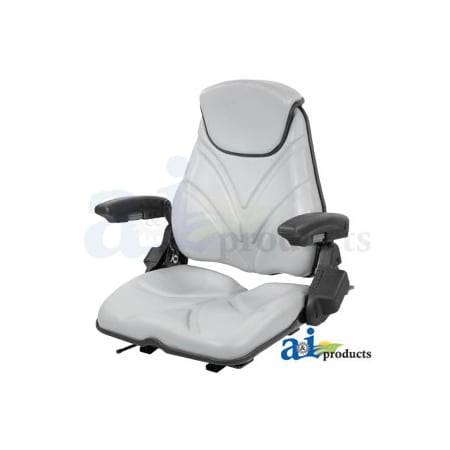 A & I Products Seat, F20 Series, Slide Track / Armrest / Headrest / Gray Vinyl 22" x22" x14" A-F20ST135